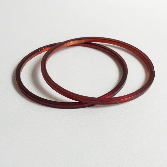 Burgundy Red Art Glass Child's Bangles Set of 2 - Picture 3 of 5